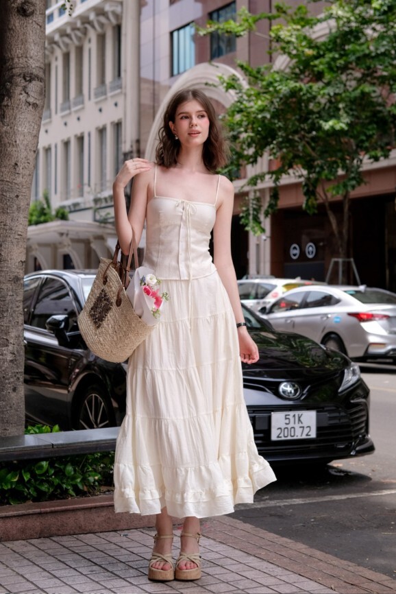 Ivory Ribbon Two-Piece Set – Poetic Dusk