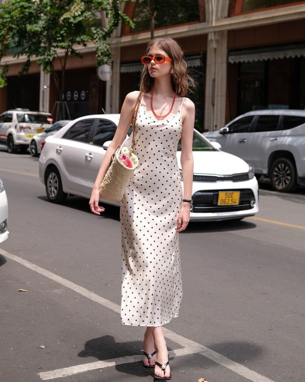 Monroe Dot Satin Dress – Retro Heat