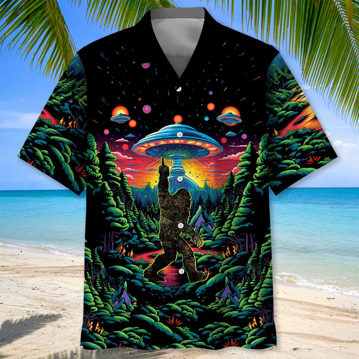 alien-bigfoot-middle-finger-hawaiian-shirt-1