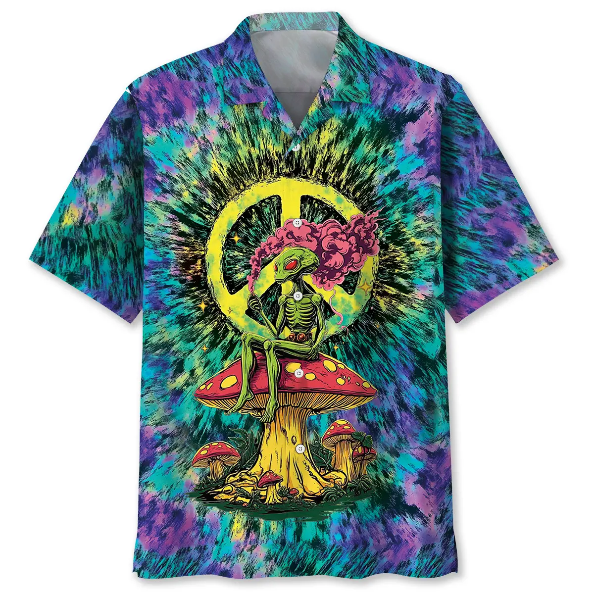 alien-mushroom-peace-sign-hawaiian-shirt