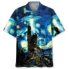 Alien Stalk Bigfoot In A Starry Night Hawaiian Shirt HWBN2763984 - Beltina