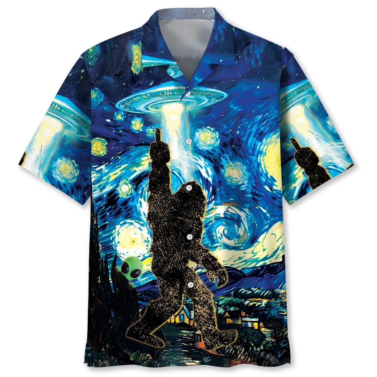 alien-stalk-bigfoot-in-a-starry-night-hawaiian-shirt