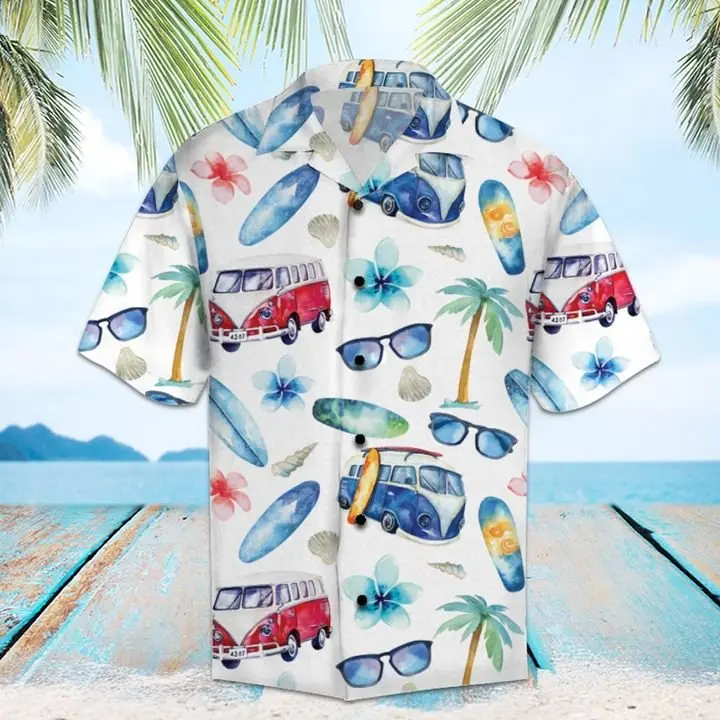 Amazing Hippie Bus Hawaiian Shirt Summer Button Up HWBN2765543 - Beltina