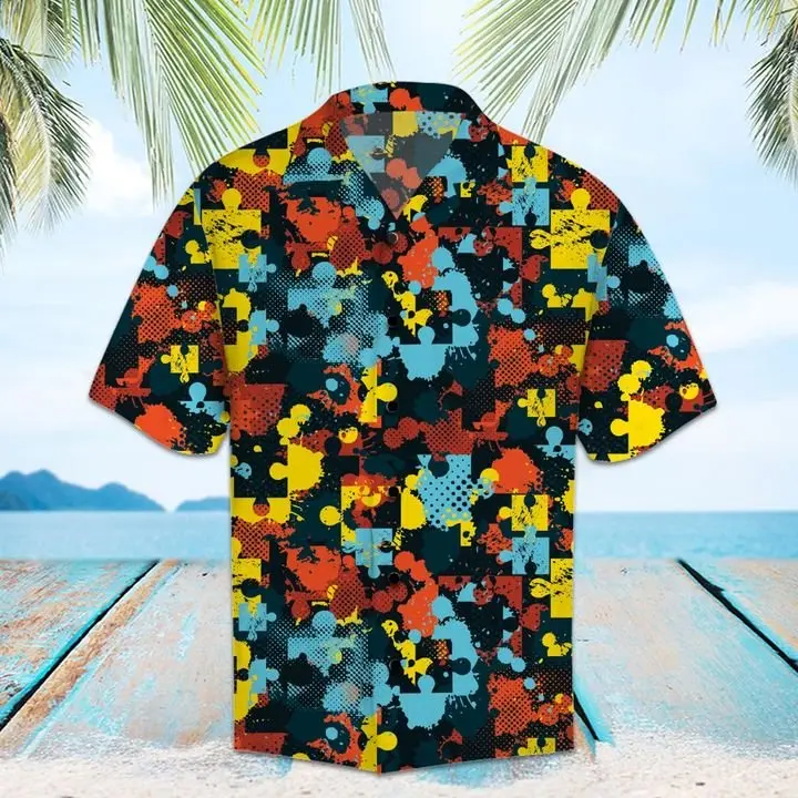 Amazing Jigsaw Puzzle Hawaiian Shirt Summer Button Up HWBN2765554 - Beltina