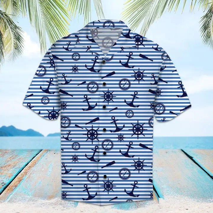 Amazing Navy Hawaiian Shirt Summer Button Up HWBN2765526 - Beltina