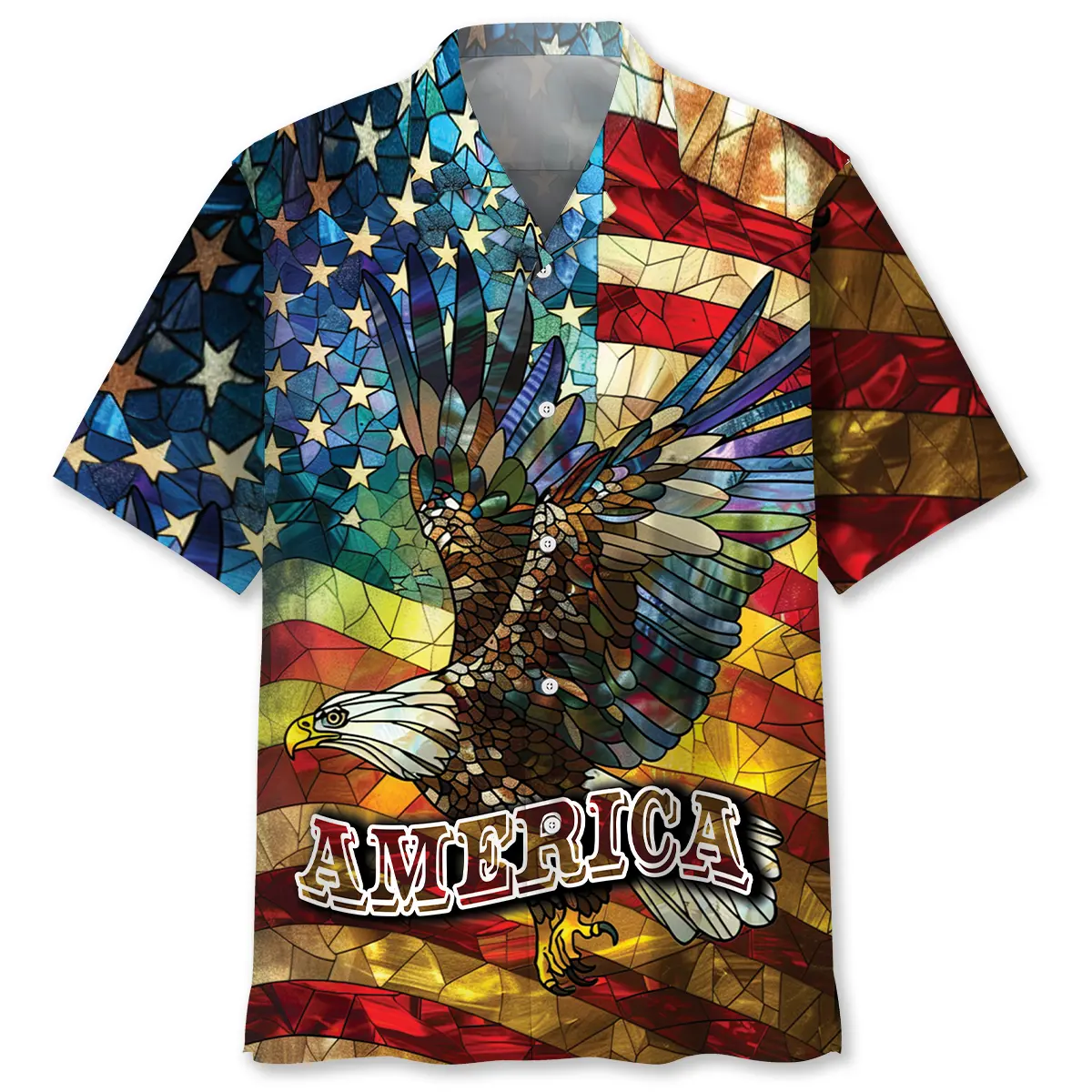 america-bald-eagle-stained-glass-art-hawaiian-shirt