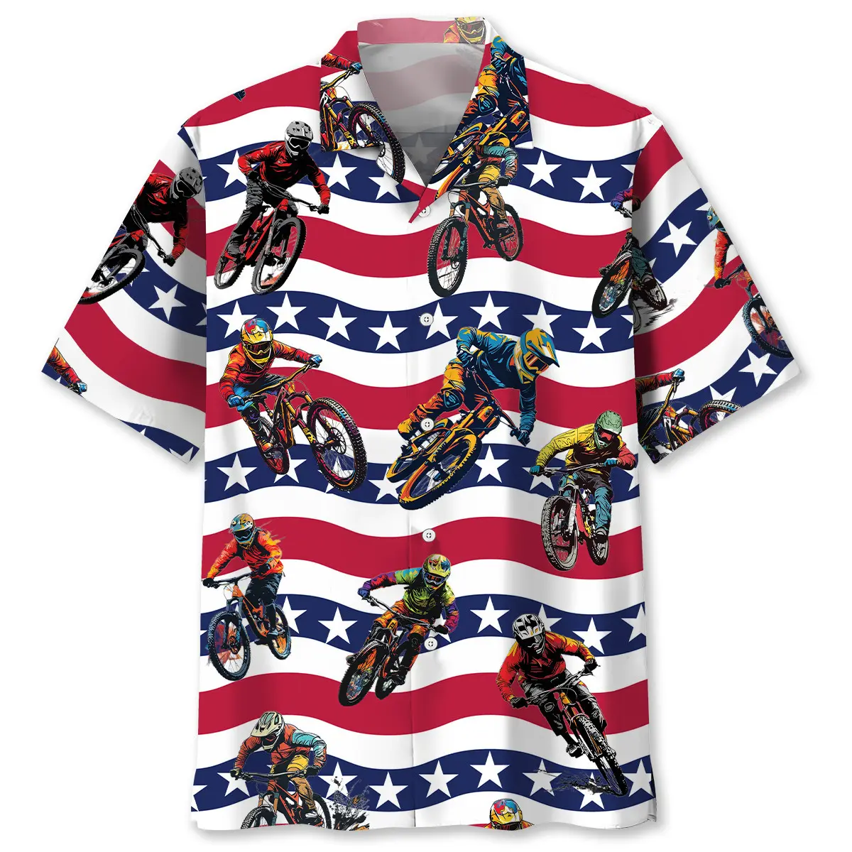 america-mountain-bike-hawaiian-shirt