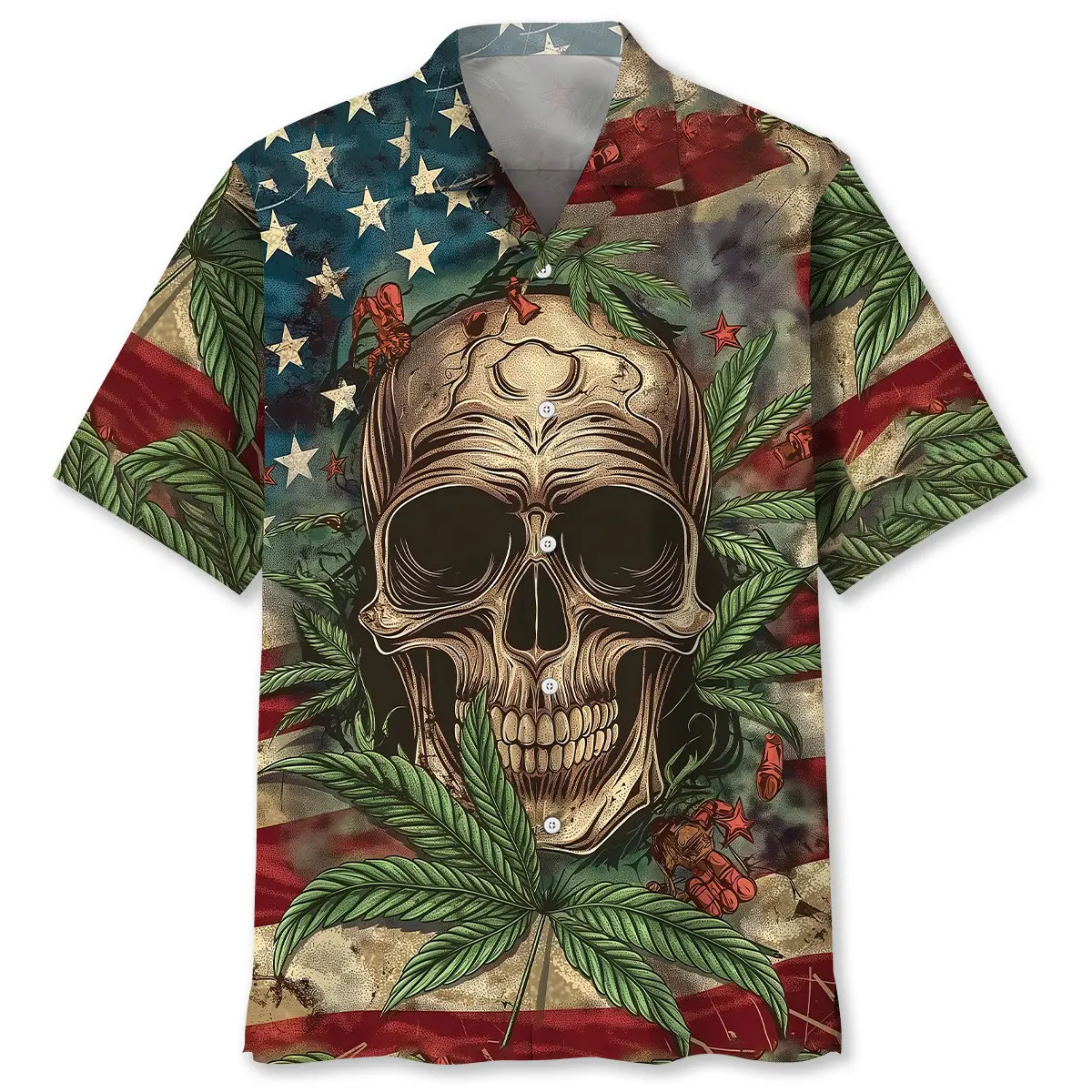 america-skull-hawaiian-shirt