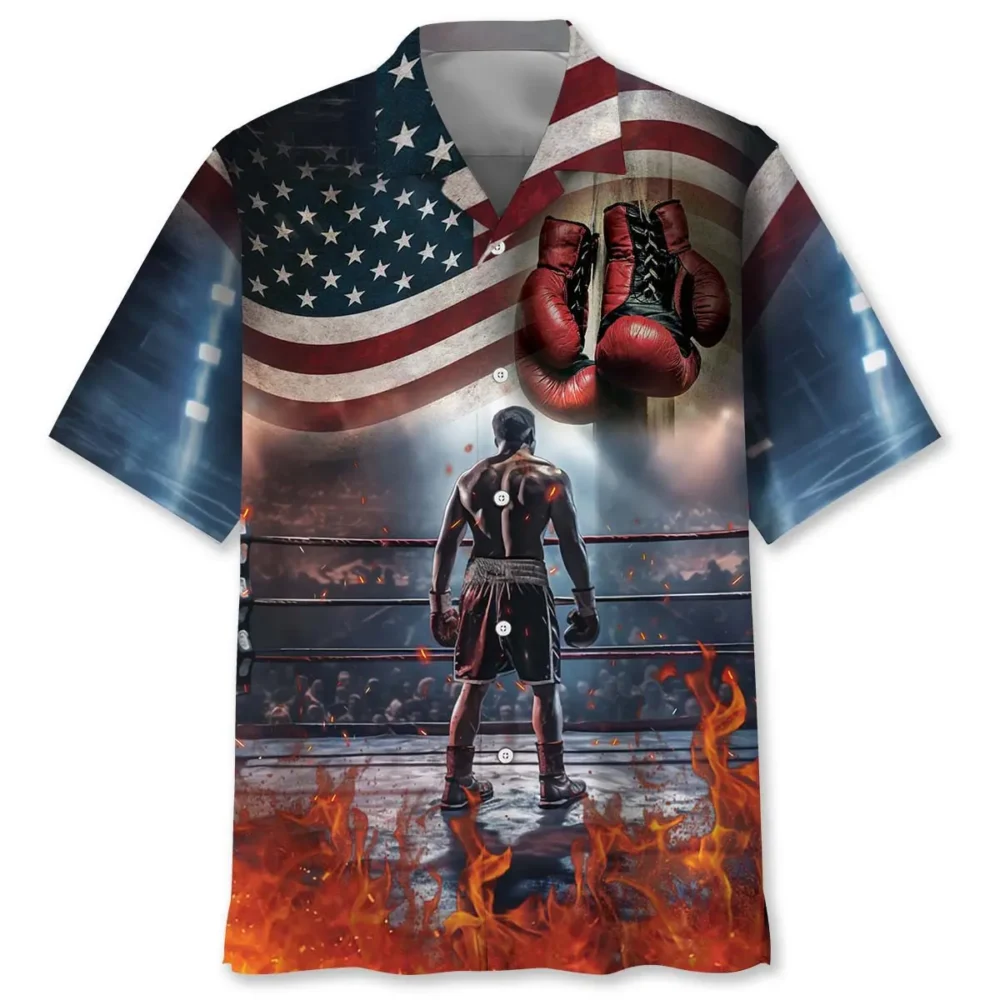 American Flag Boxer Hawaiian Shirt HWBN2762965 - Beltina