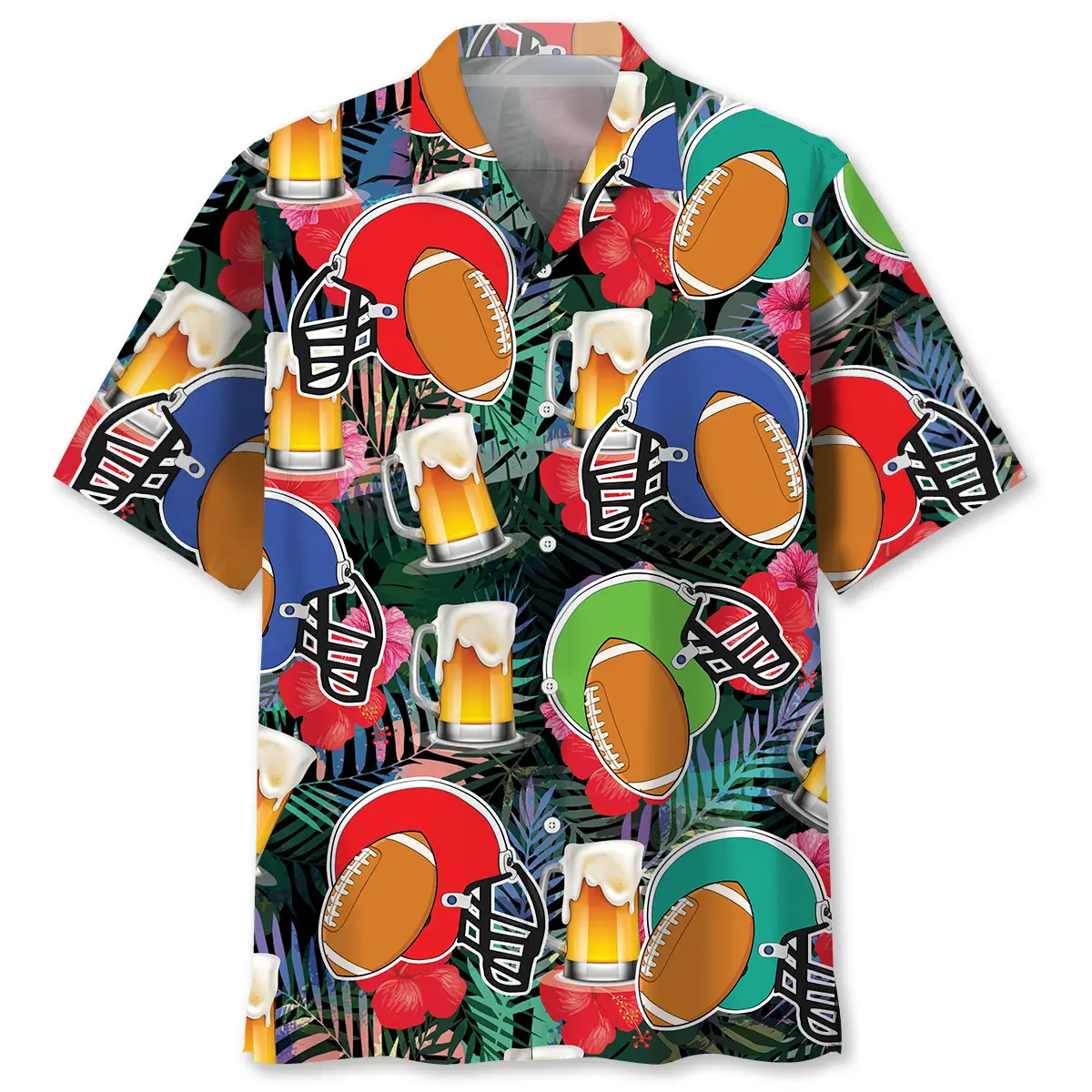 american-football-beer-tropical-hawaiian-shirt