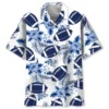 American Football Hawaiian Shirt Blue HWBN2764992 - Beltina