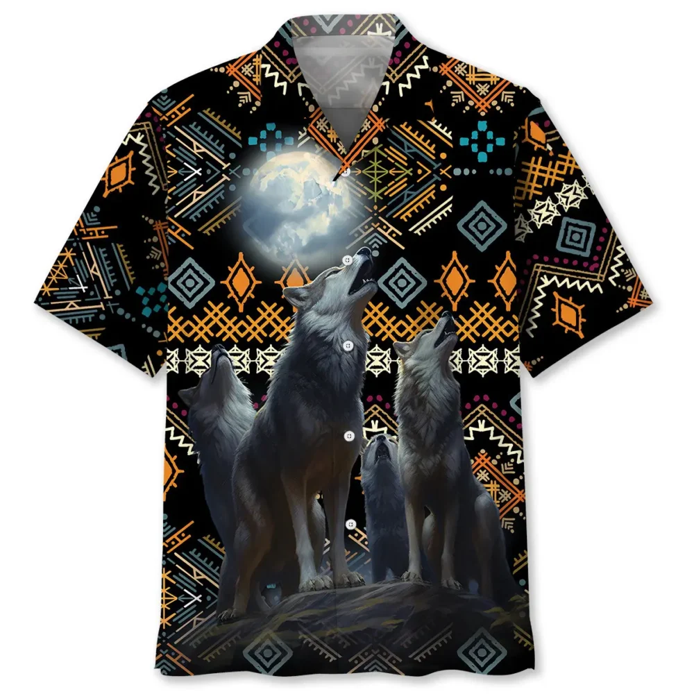 American Native Wolf Hawaiian Shirt HWBN2762877 - Beltina