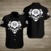 Angry Skull With Roses Hawaiian Shirt Summer Button Up HWBN2765573 - Beltina