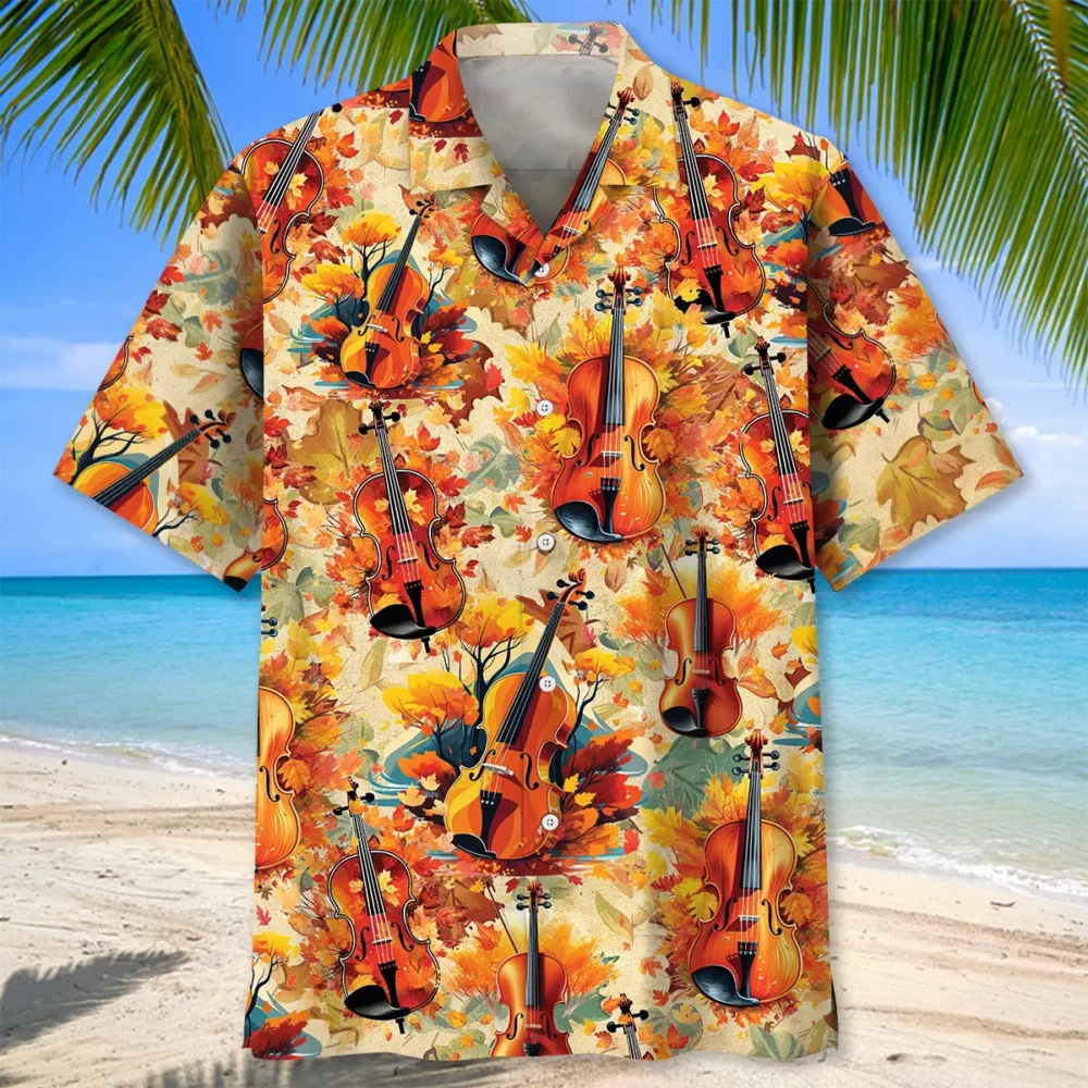 Autumn Leaves Violin Hawaiian Shirt HWBN2762924 - Beltina