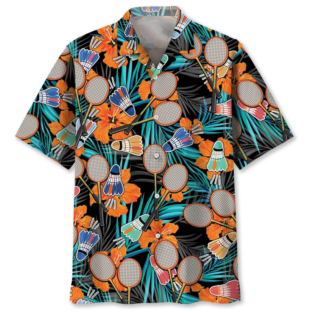Badminton Tropical Orange Hawaiian Shirt HWBN2762963 - Beltina