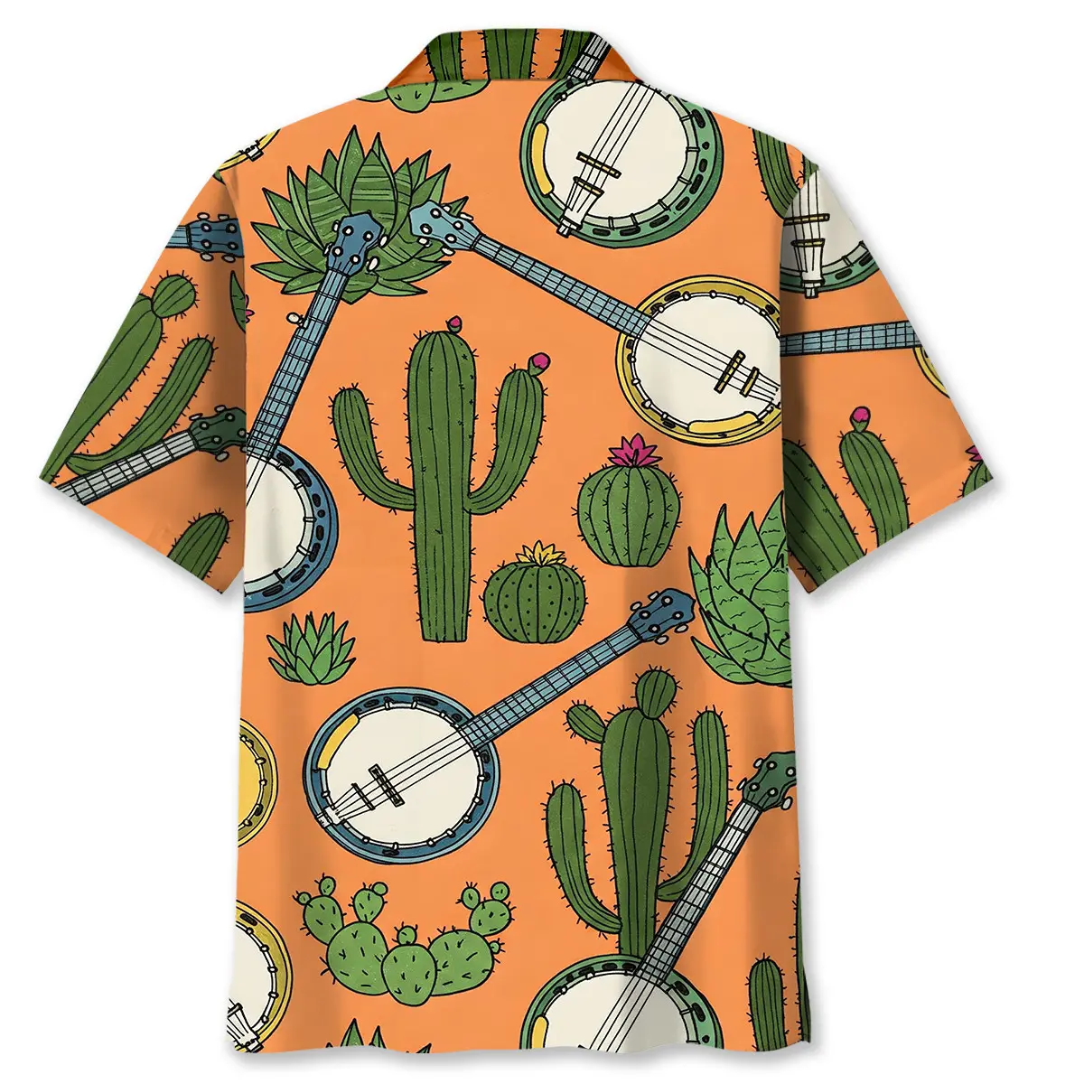banjo-cactus-pattern-hawaiian-shirt-1