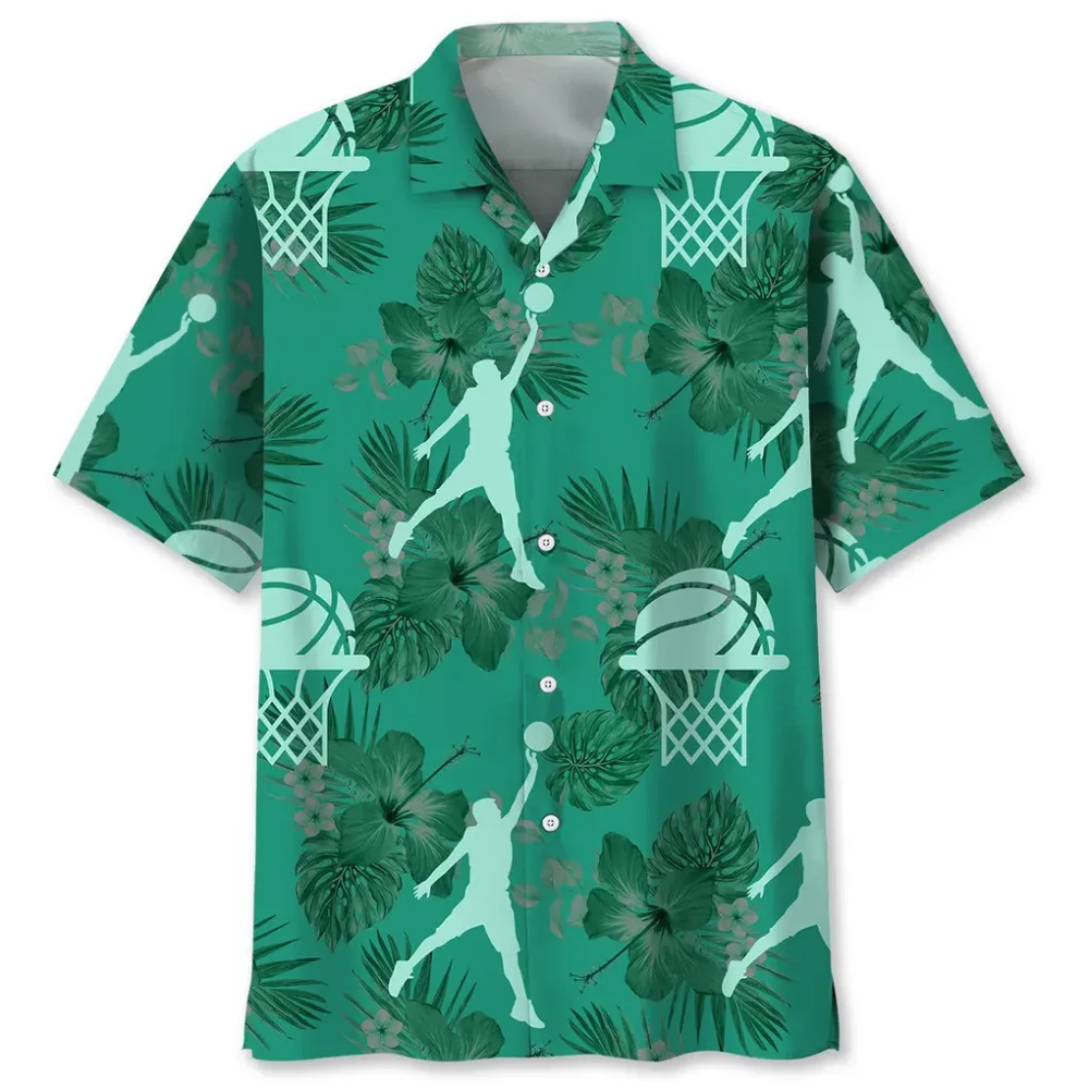 Basketball Kelly Green Hawaiian Shirt HWBN2762387 - Beltina