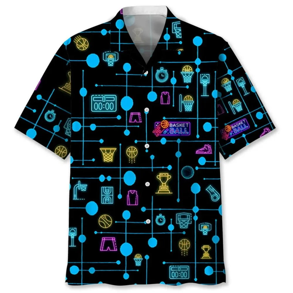 Basketball Set Neon Hawaiian Shirt HWBN2762391 - Beltina