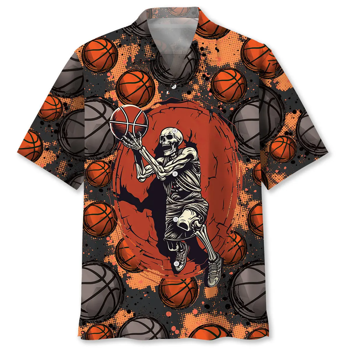 basketball-skull-hawaiian-shirt