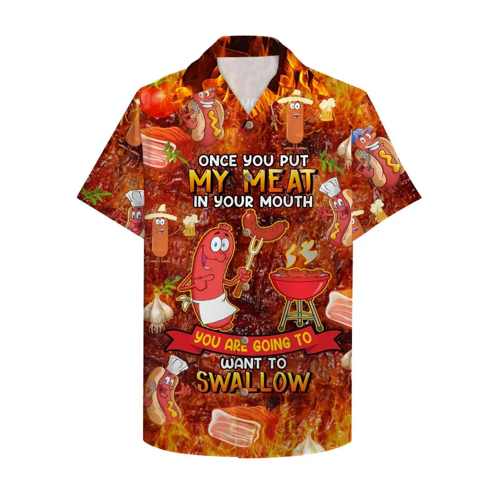 Bbq Unisex Hawaiian Shirt Aloha Shirt Once You Put My Meat In Your Mouth HWBN2765660 - Beltina