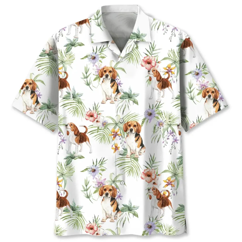 Beagle Tropical Flower Hawaiian Shirt HWBN2762123 - Beltina