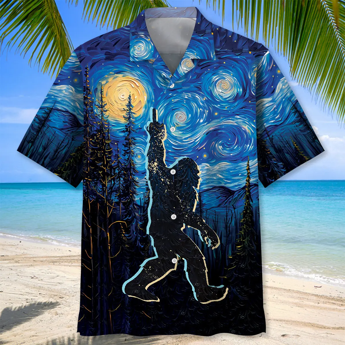 bigfoot-mystery-starry-night-hawaiian-shirt-1