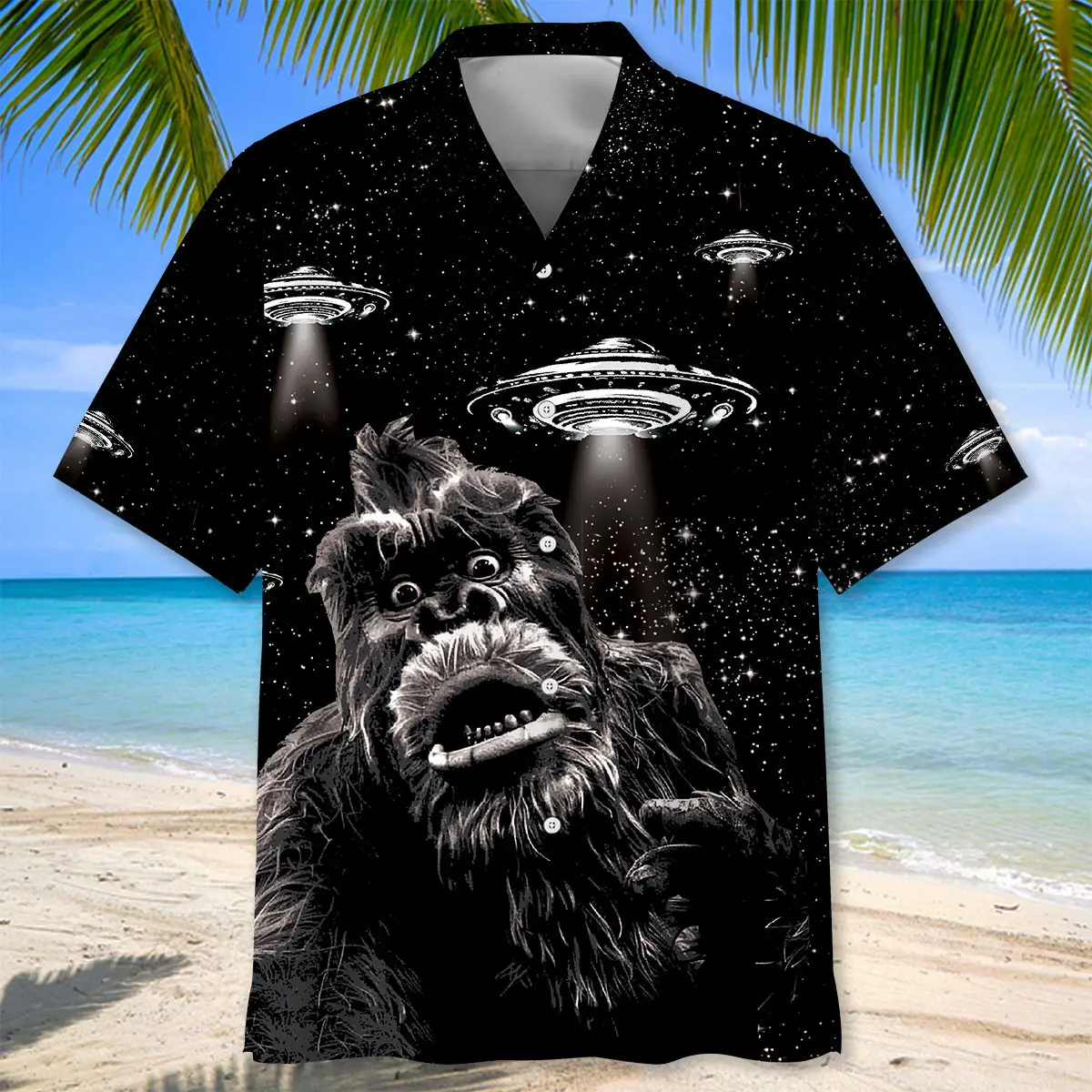 bigfoot-panicked-selfie-alien-hawaiian-shirt-1