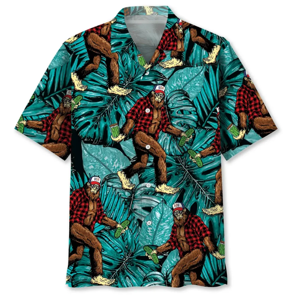 Bigfoot With Pickle Hawaiian Shirt HWBN2762884 - Beltina
