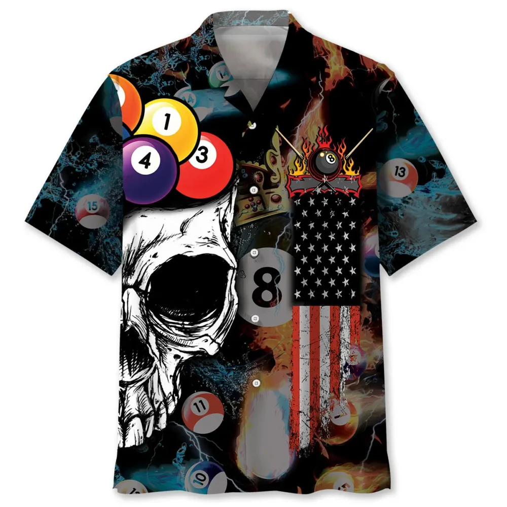 Billiard Skull Hawaiian Shirt HWBN2762768 - Beltina