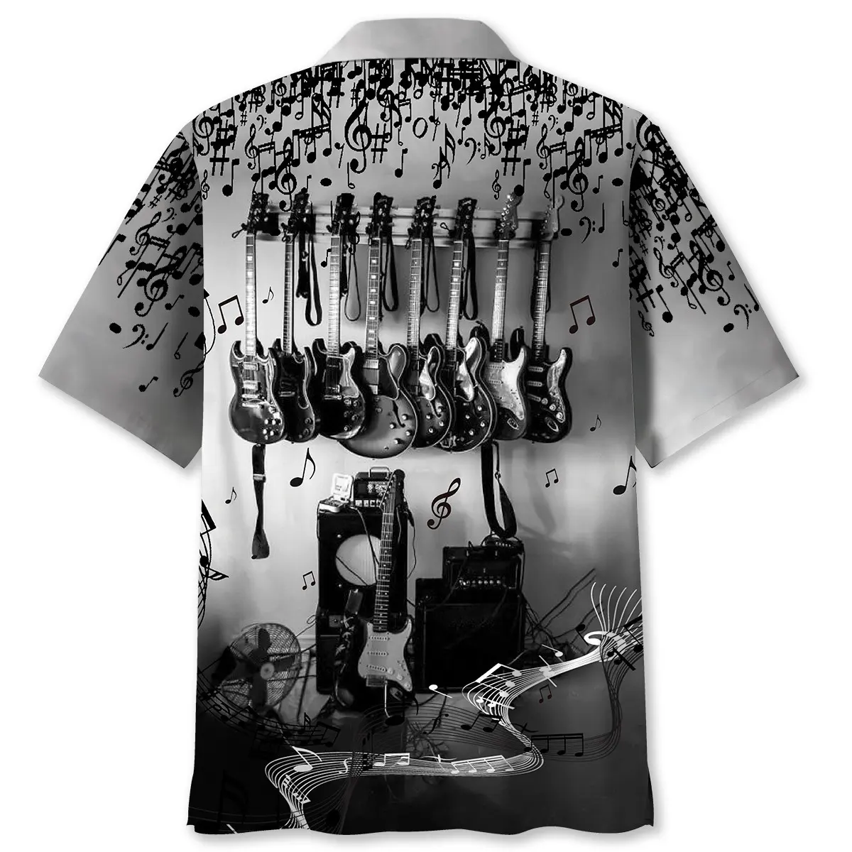 black-and-white-guitarist-hawaiian-shirt-2