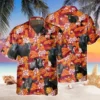 Black Angus Red Orange Floral Trendy Hawaiian Shirt Cow Hawaii Shirts Men Trendy Hawaiian Shirt Women HWBN2765027 - Beltina