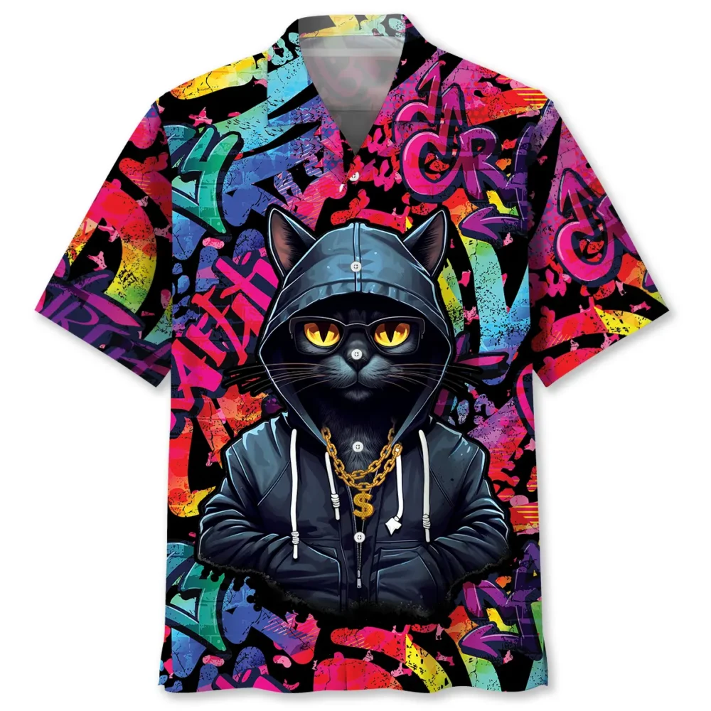 Black Cat Color Hawaiian Shirt HWBN2762835 - Beltina