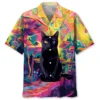 Black Cat Hippie Mushroom Hawaiian Shirt HWBN2764340 - Beltina