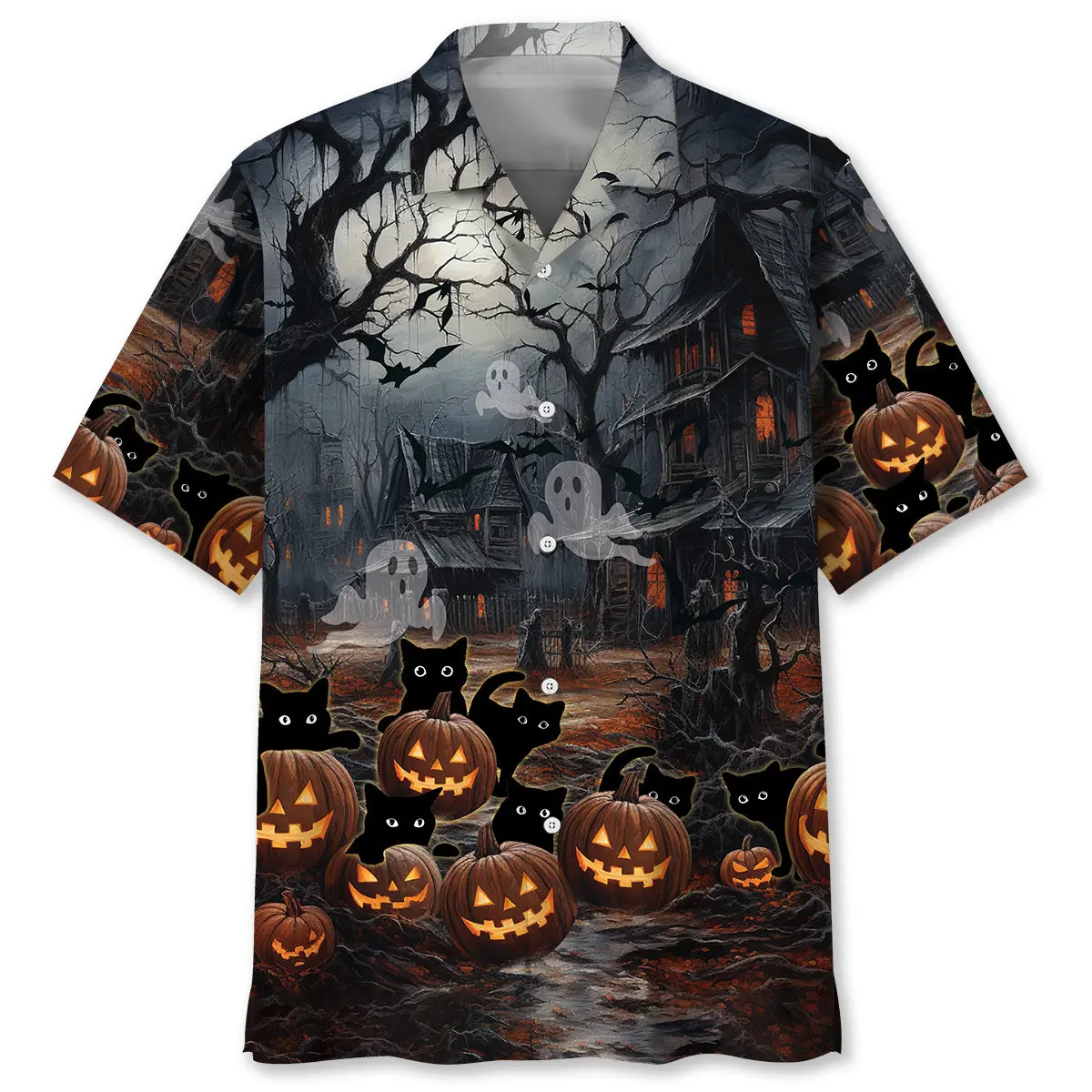 black-cat-pumpkins-halloween-hawaiian-shirt
