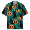 Black Cat Pumpkins Happy Halloween Hawaiian Shirt HWBN2764451 - Beltina