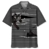 Black Cat Stripes Pattern Hawaiian Shirt HWBN2762423 - Beltina