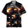 Black Hot Rod On Fire Hawaiian Shirt HWBN2764482 - Beltina