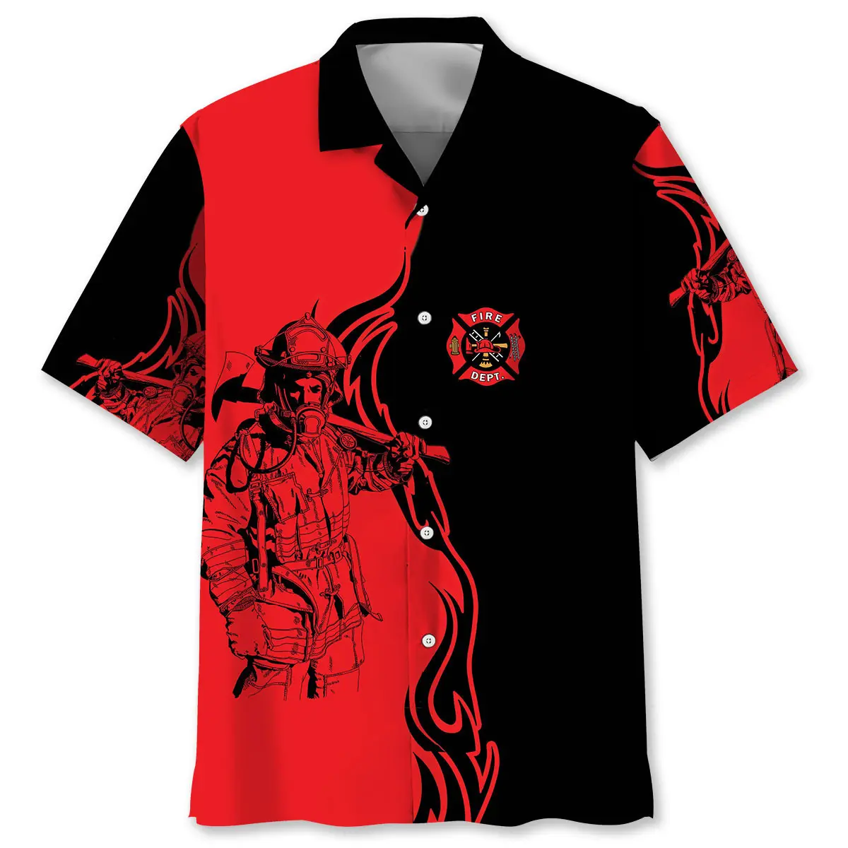 black-red-firefighter-hawaiian-shirt