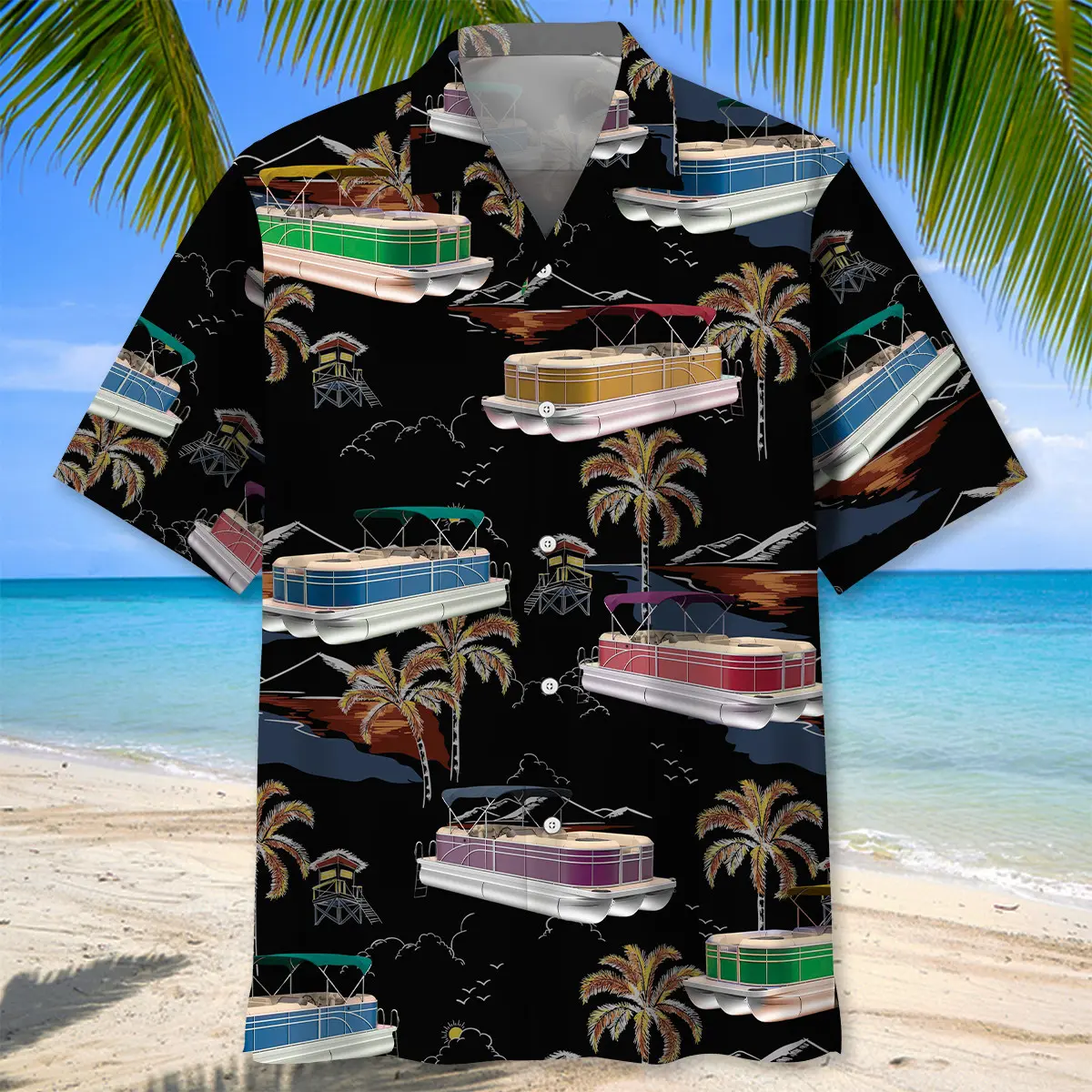 black-tropical-palm-tree-pontoon-hawaiian-shirt-1