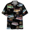 Black Tropical Palm Tree Pontoon Hawaiian Shirt HWBN2763653 - Beltina