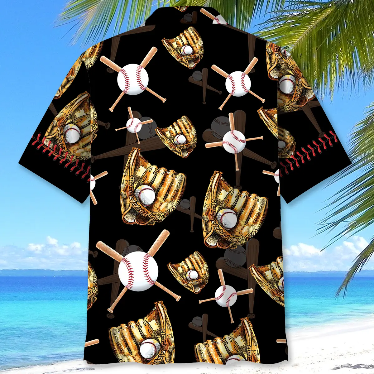 black-vintage-baseball-gloves-hawaiian-shirt-2