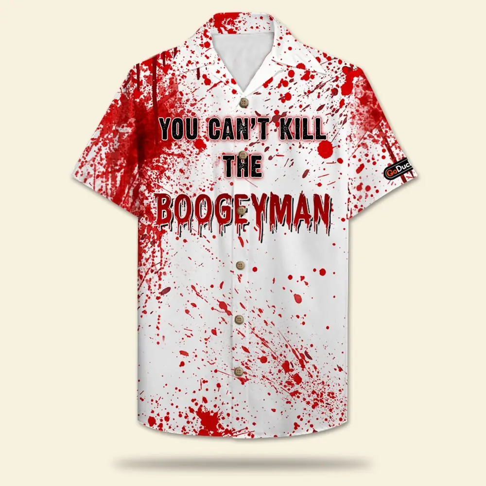 Blood Splatter Unisex Hawaiian Shirt Aloha Shirt Summer Vibe You Can't Kill The Boogeyman HWBN2765613 - Beltina