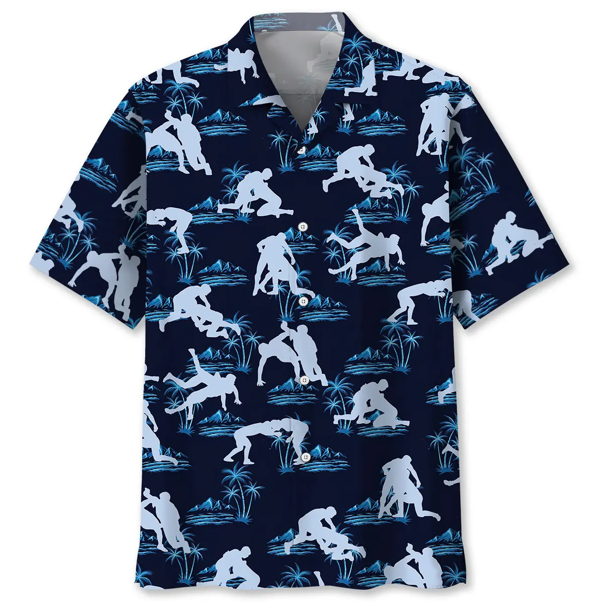blue-wrestling-hawaiian-shirt