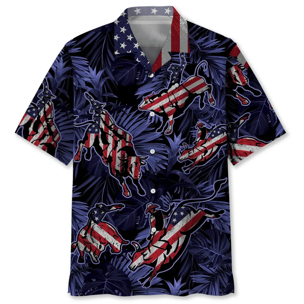 Bull Riding Tropical Hawaiian Shirt HWBN2762729 - Beltina