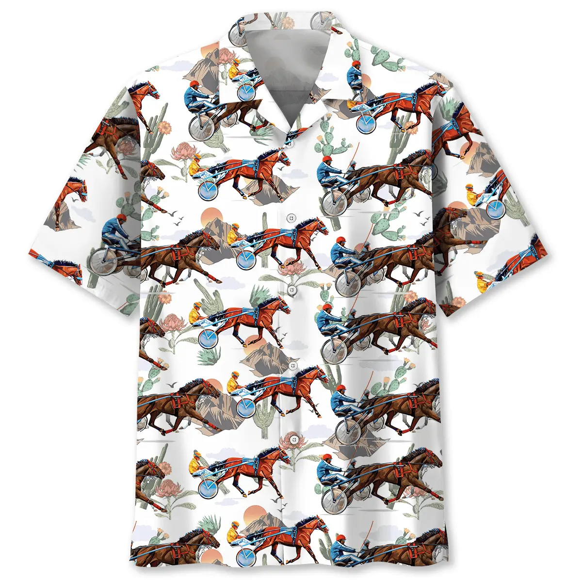 cactus-horse-harness-racing-hawaiian-shirt