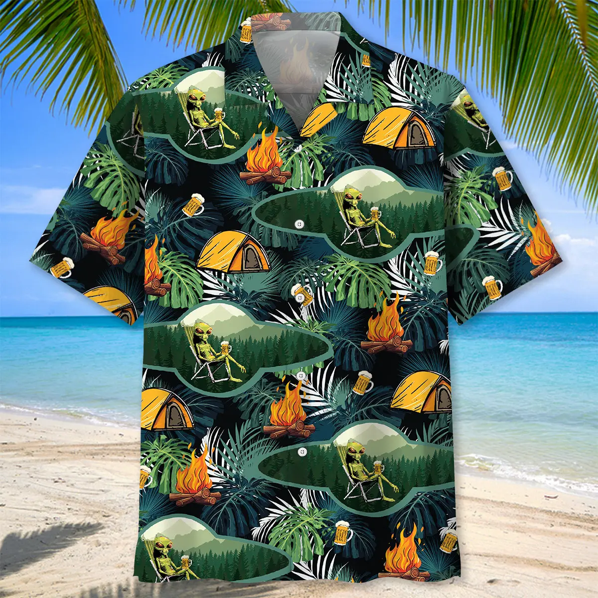camping-alien-chillin-beer-hawaiian-shirt-1