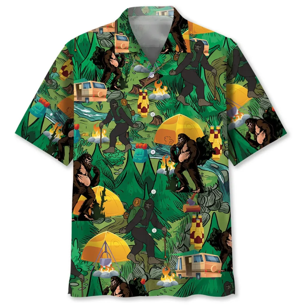 Camping Bigfoot Hawaiian Shirt HWBN2762827 - Beltina