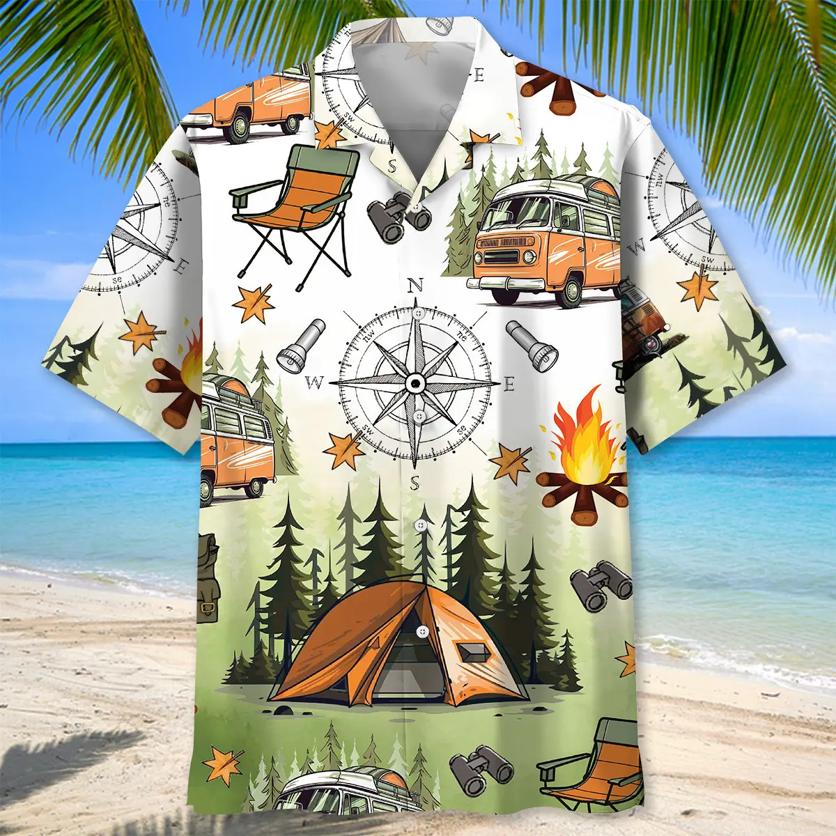 camping-tent-compass-hawaiian-shirt-1