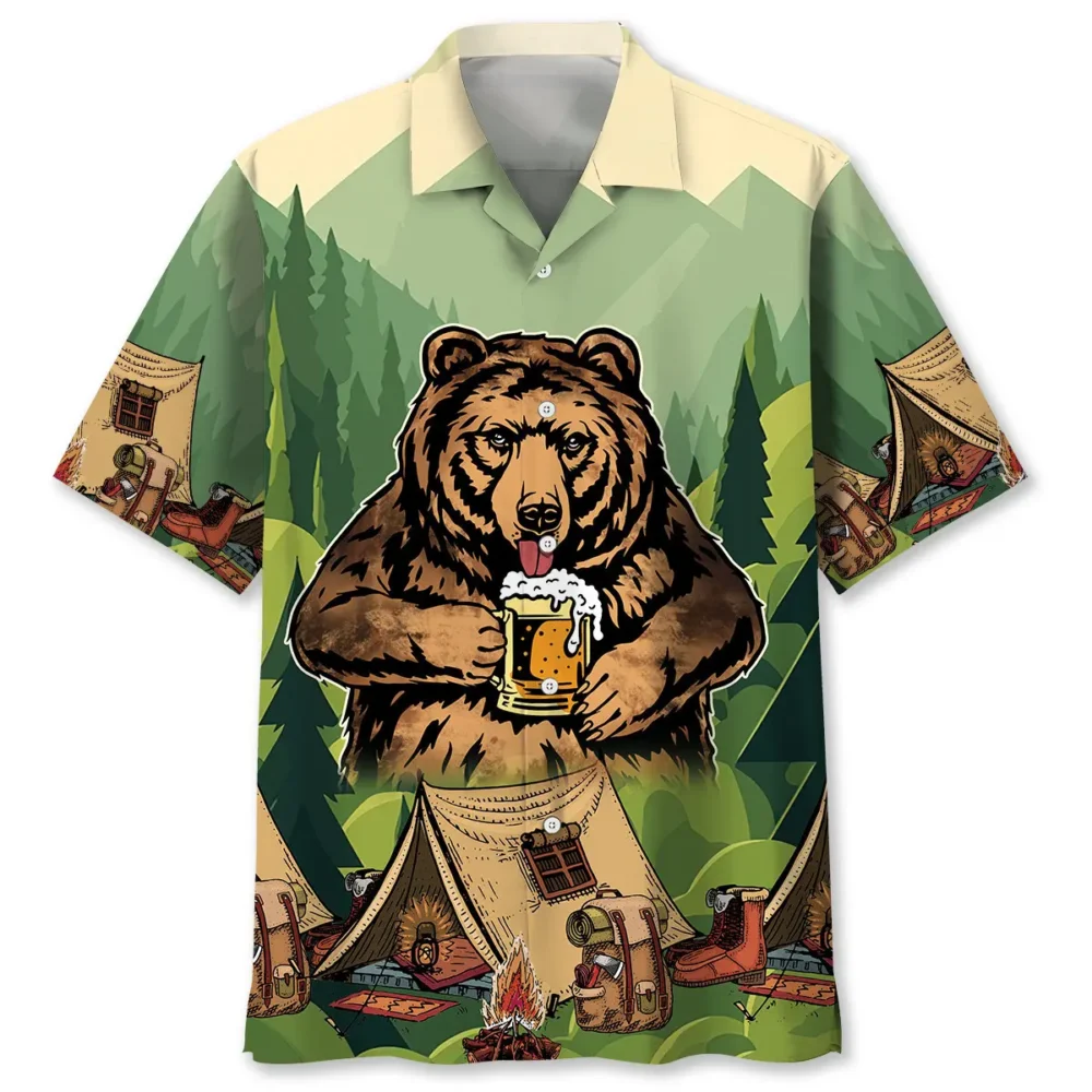 Camping Vintage Bear Hawaiian Shirt HWBN2762828 - Beltina