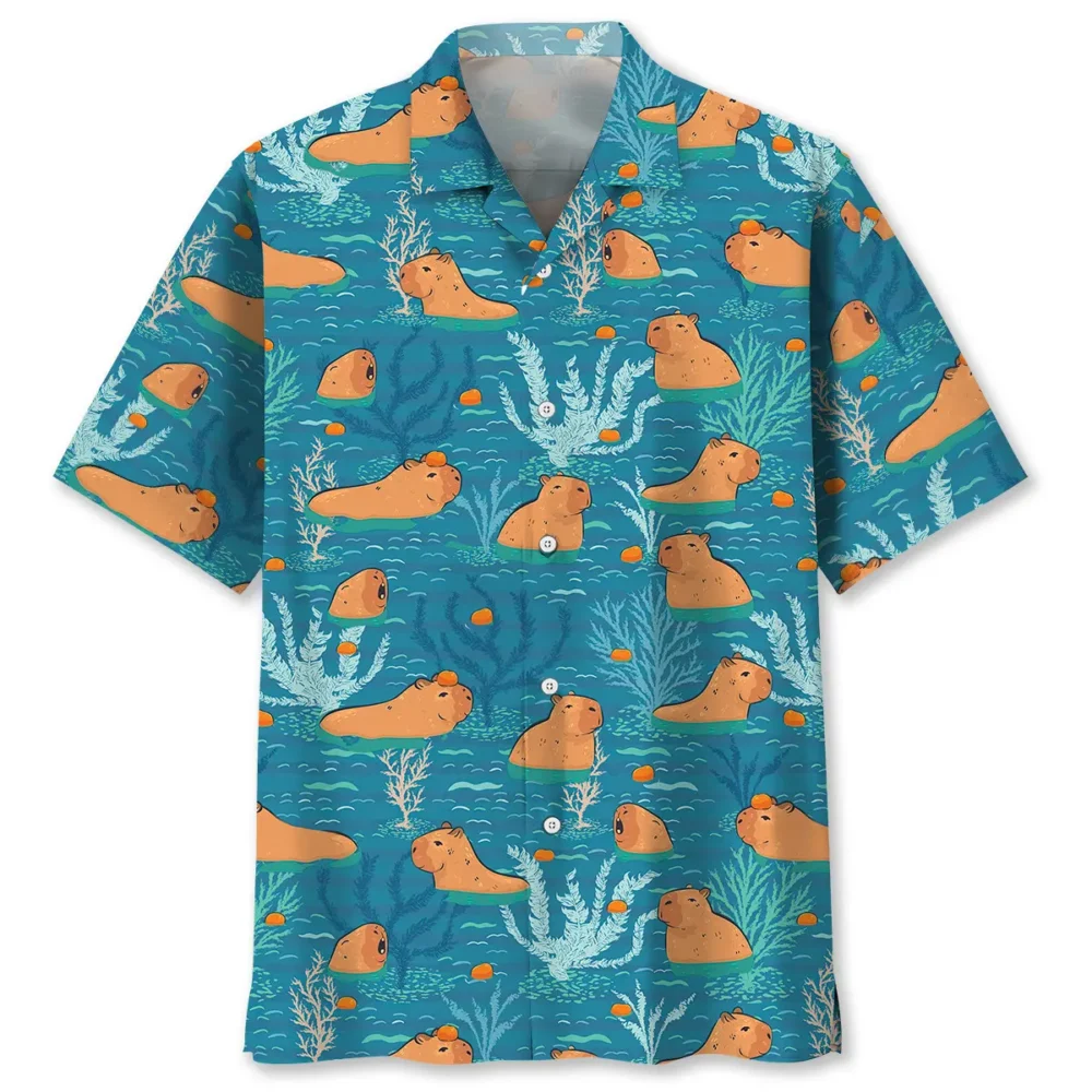 Capybara Orange Hawaiian Shirt HWBN2762939 - Beltina
